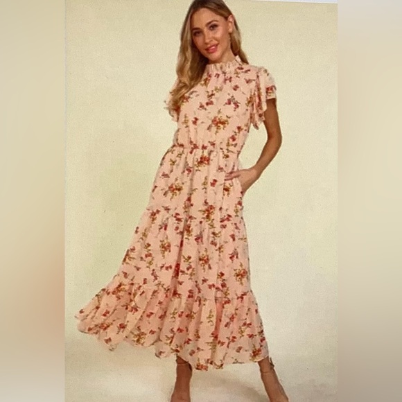 Haptics Floral Pink Dress - Picture 3 of 4